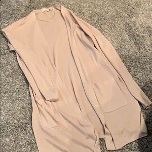 Loft linen blend shirttail open cardigan